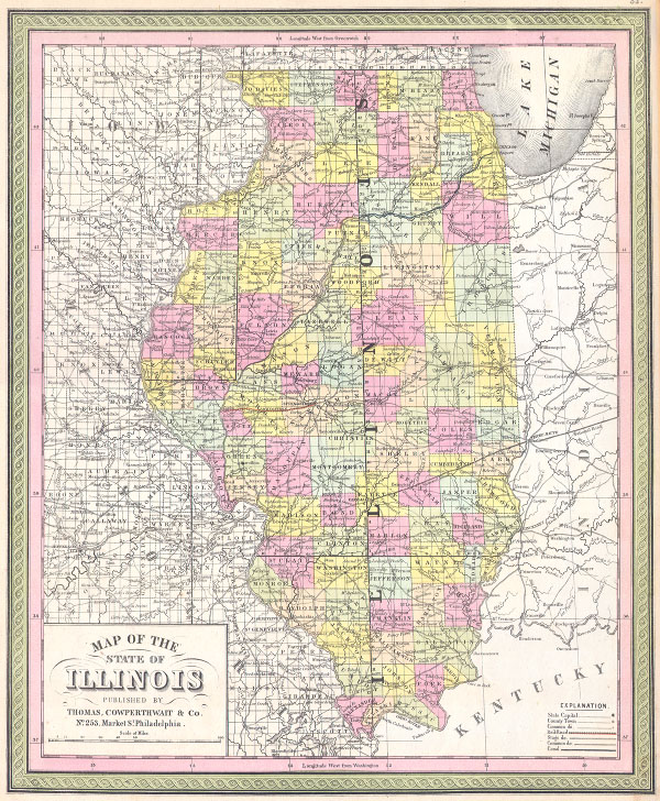 Map of the State of Illinois. - Main View