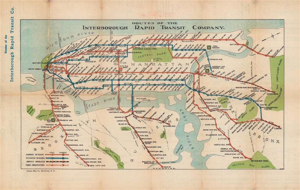 Routes of the Interborough Rapid Transit Company. - Main View