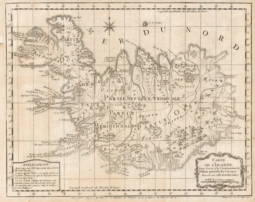 Carte de l'Islande, Pour servir a la Continuation de l'Histoire générale des Voyages. - Main View
