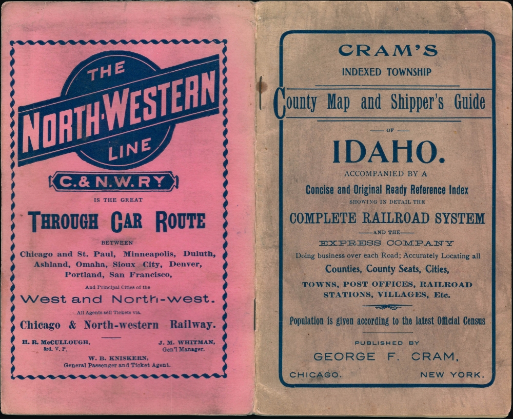 Idaho. / Cram's Indexed Township County Map and Shipper's Guide of Idaho. - Alternate View 1