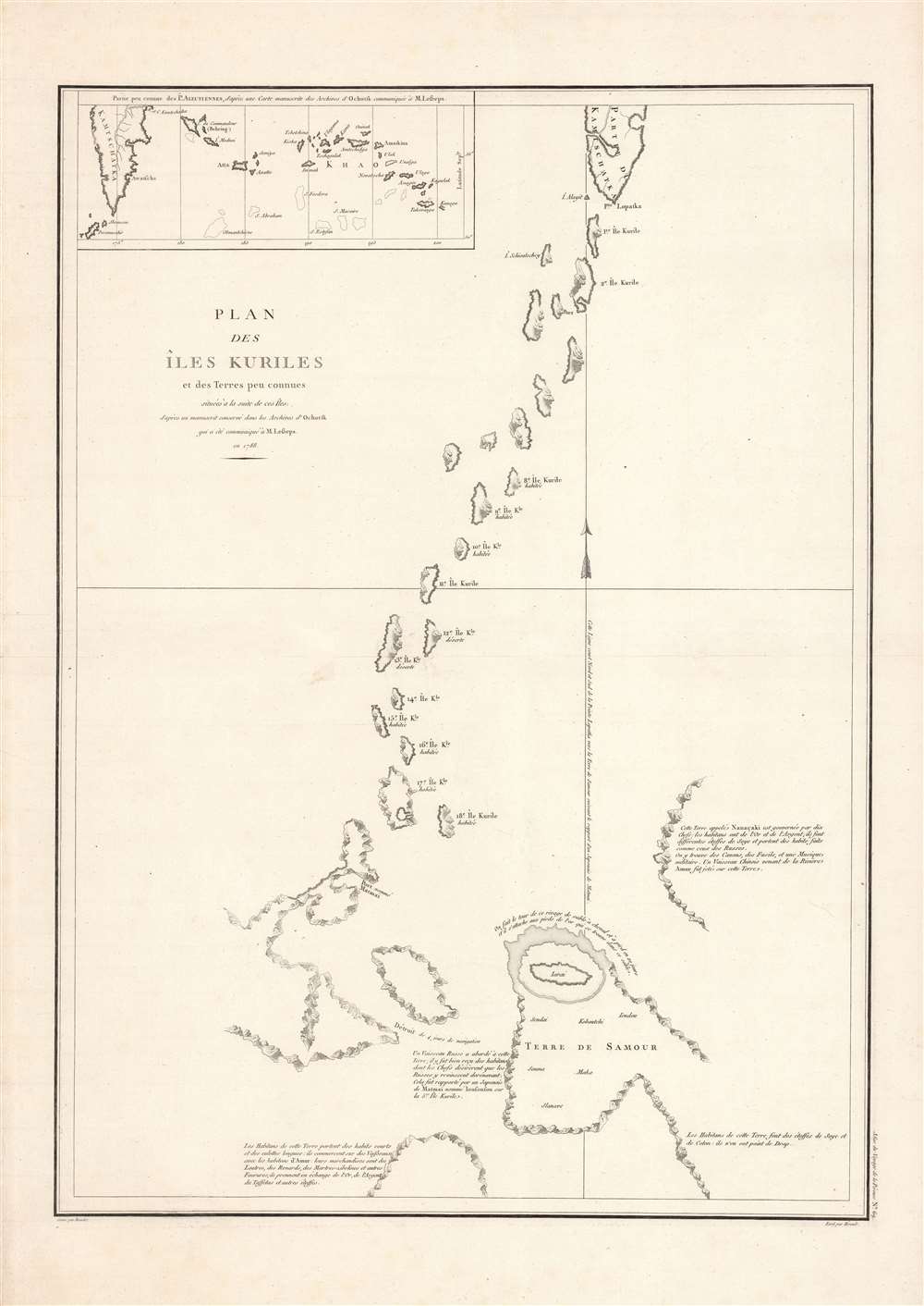 Plan des Iles Kuriles et des terres peu connues situees a la suite de ces Iles... - Main View