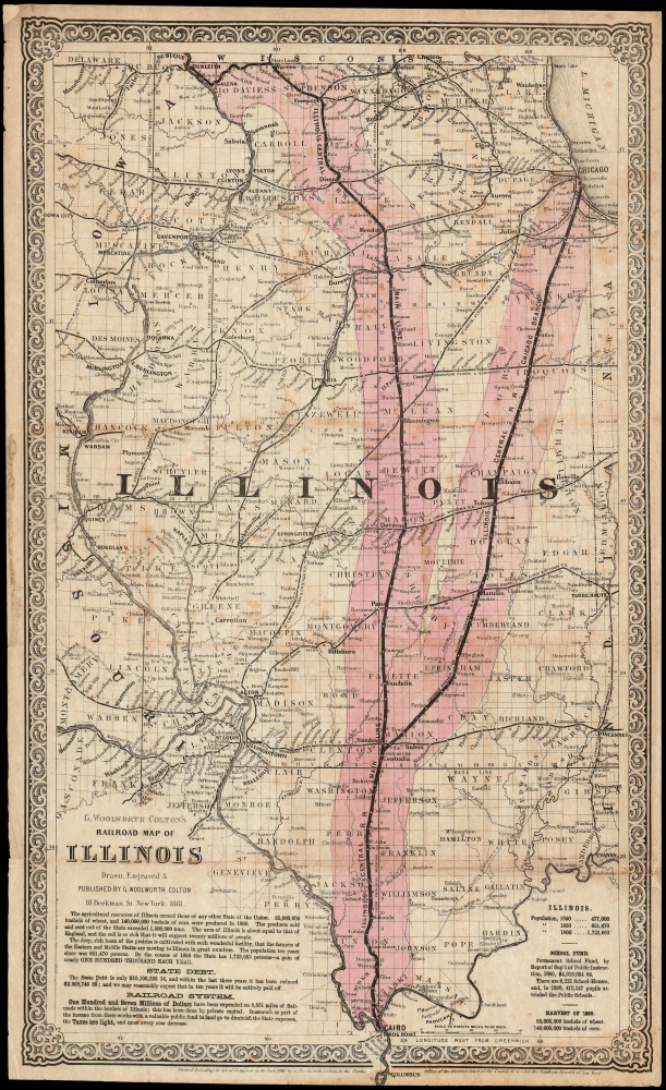 G. Woolworth Colton's Railroad Map of Illinois. - Main View