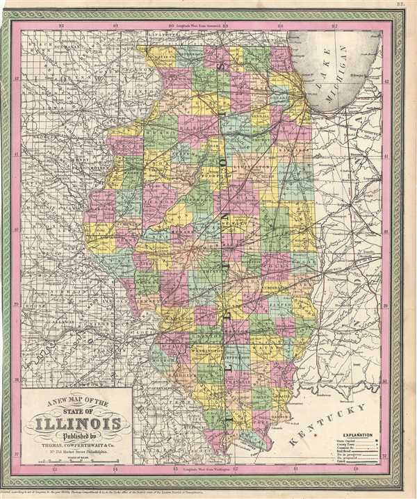 A New Map of the State of Illinois. - Main View