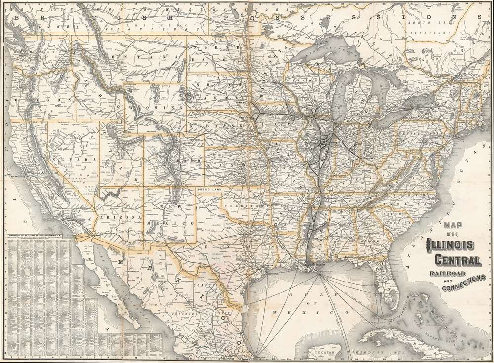 Map of the Illinois Central Railroad and Connections. - Main View