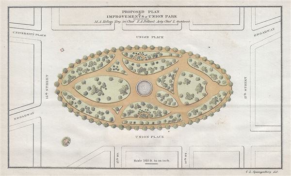 Proposed Plan Of Improvements Of Union Park Geographicus Rare