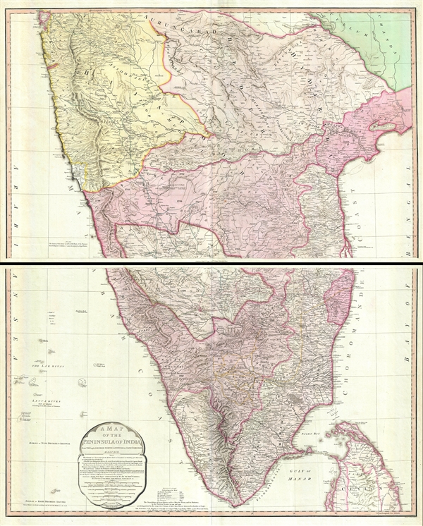 A Map of the Peninsula of India from the 19th Degree North Latitude to Cape Comorin. - Main View