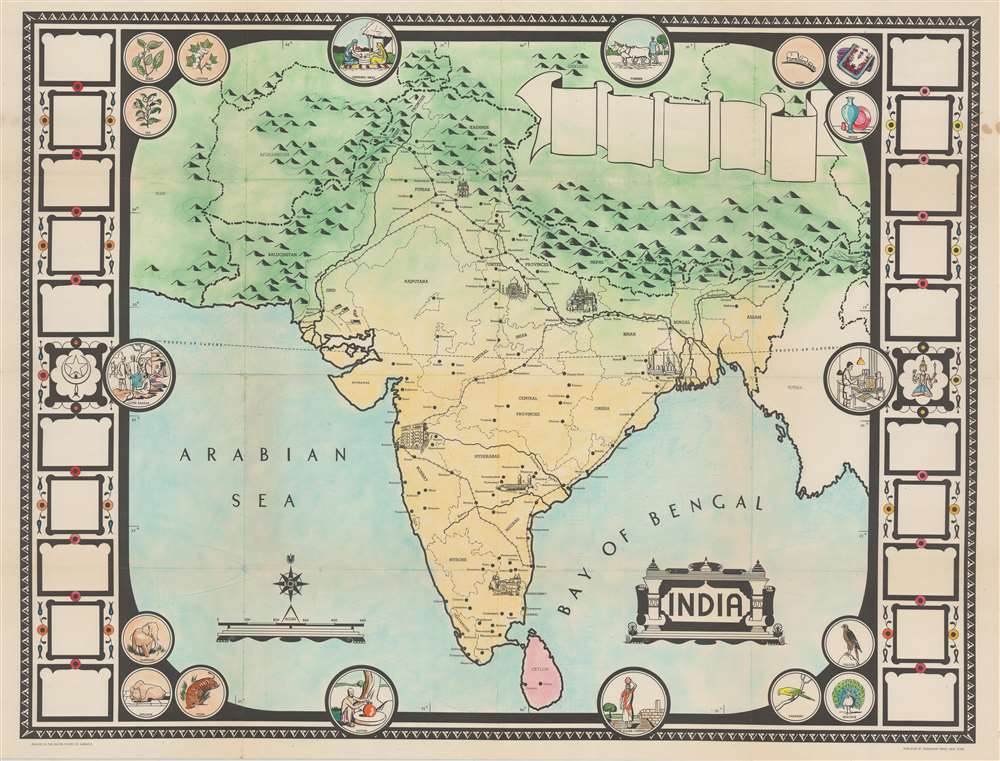 Picture Map of India. - Main View