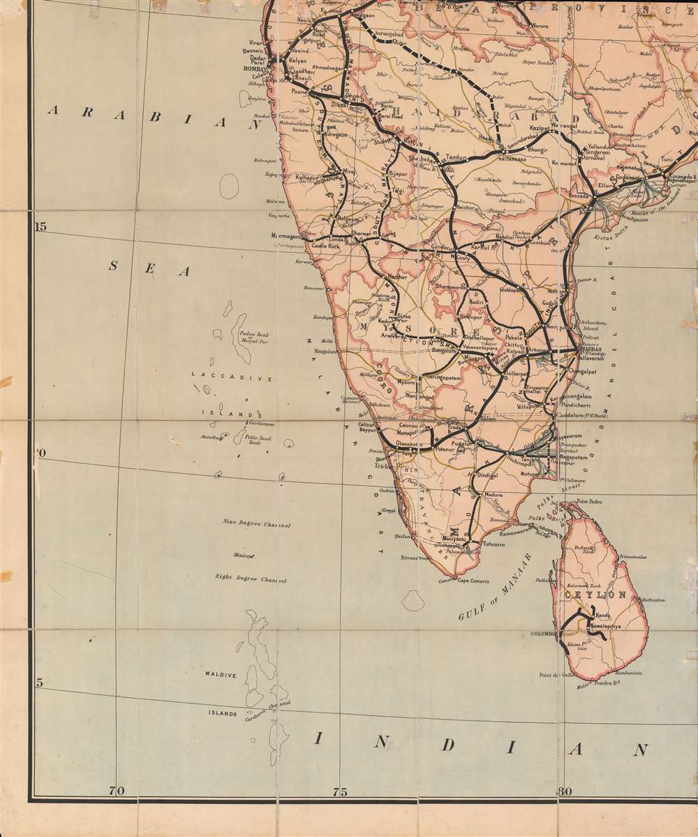 1895 Corrected to 1898 'The Indian engineer' map of India : shewing railways, canals, irrigation works, rivers, etc. - Alternate View 4