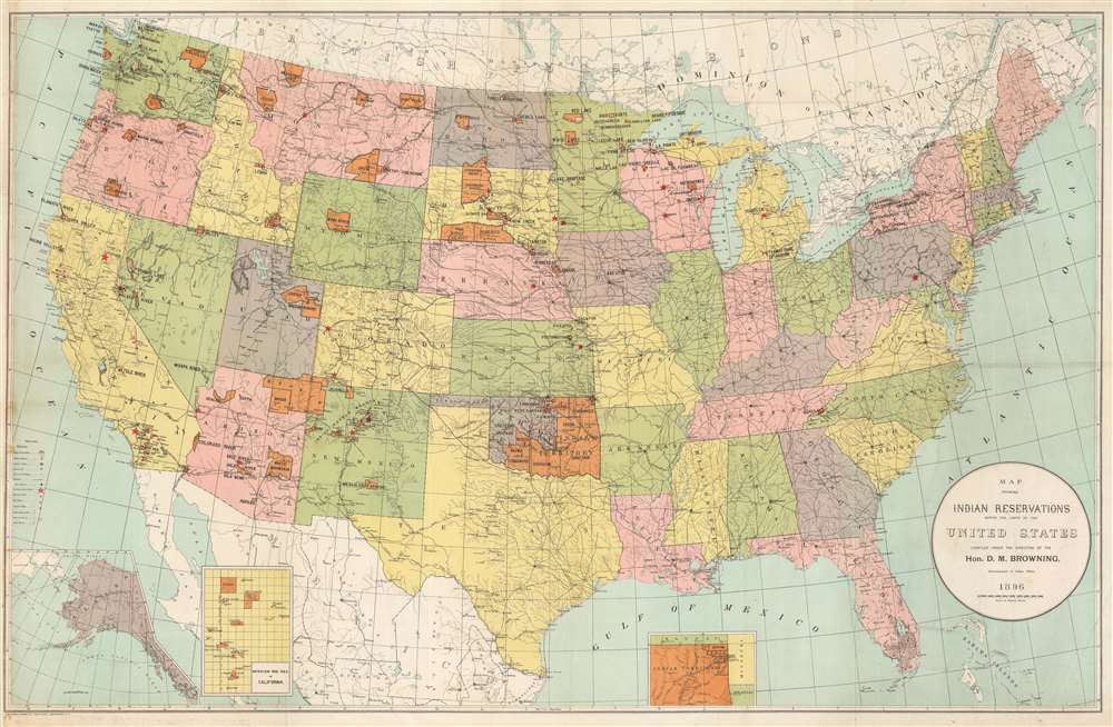 Map Showing Indian Reservations within the Limits of the United States. - Main View