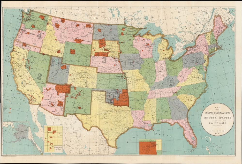 1904 Jones Map of Indian Reservations within the United States
