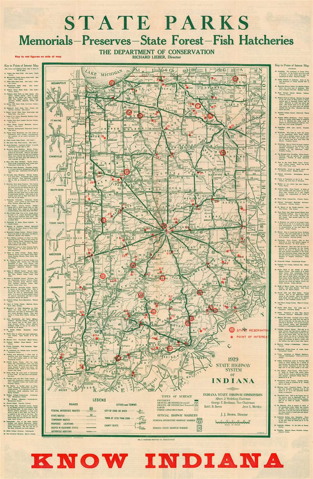 Map Showing Points of Interest in Indiana. - Main View
