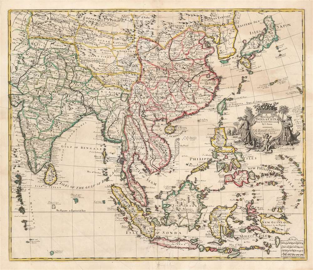 A New Map of India and China from the Latest Observations by I. Senex. - Main View