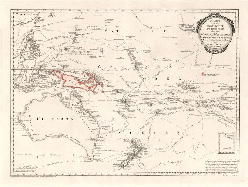 Karte von der Inselwelt, Polynesien oder dem Fünften Welttheile Nach Djurberg unde Roberts. - Main View
