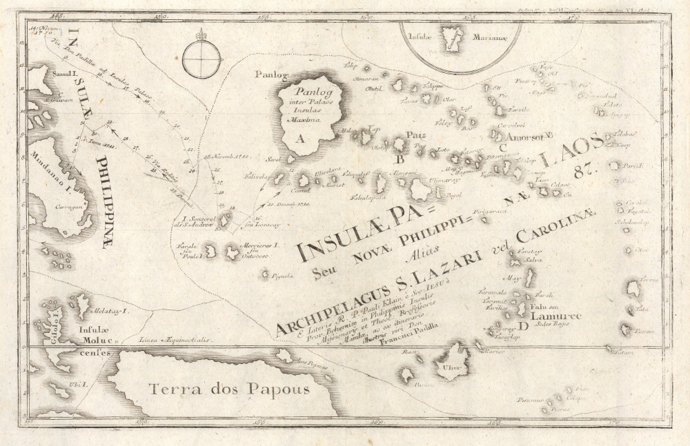 Insulae Palaos seu Novae Philippinae 87, alias Archipelagus S. Lazari vel Carolinae. - Main View