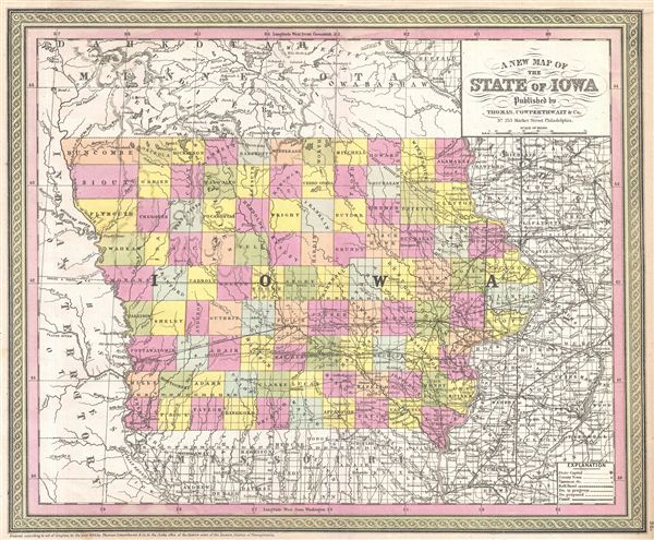 A New Map of the State of Iowa. - Main View