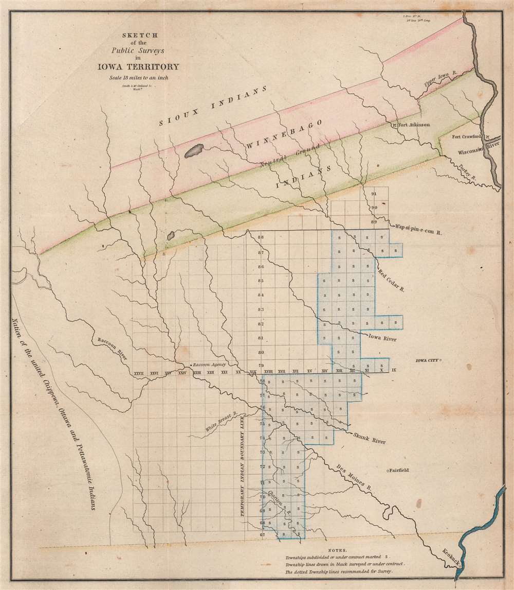 Sketch of the Public Surveys in Iowa Territory. - Main View