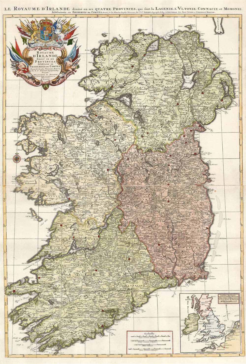 Le Royaume d'Irlande divisé en ses provinces, subdivisé en Shireries ou Comtes... - Main View