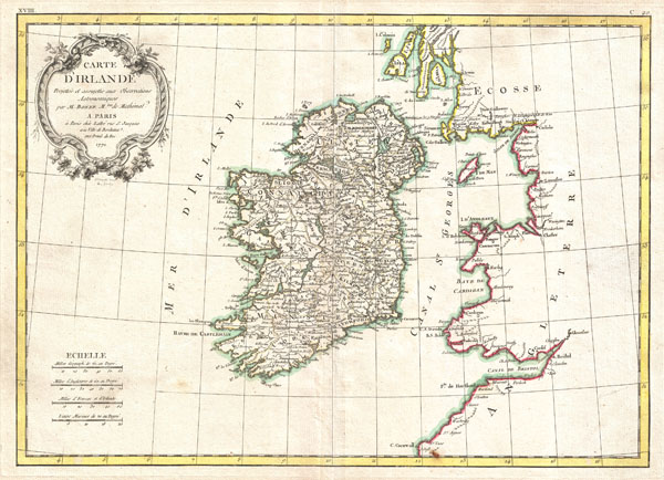 Carte D'Irlande Projelle de assujettie aux Observation Astronomiques. - Main View