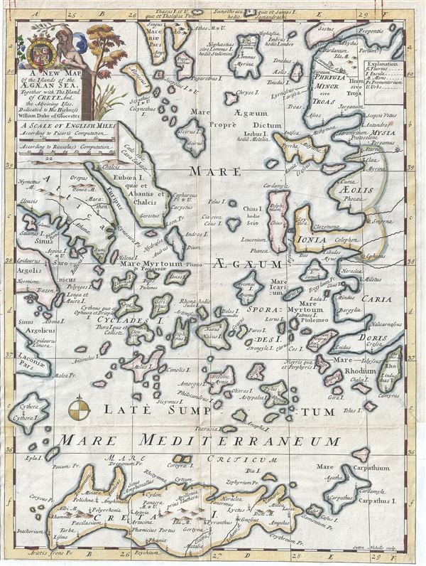 A New Map of the Islands of the Aegaean Sea, Together with The Island of Crete And the Adjoining Isles. - Main View