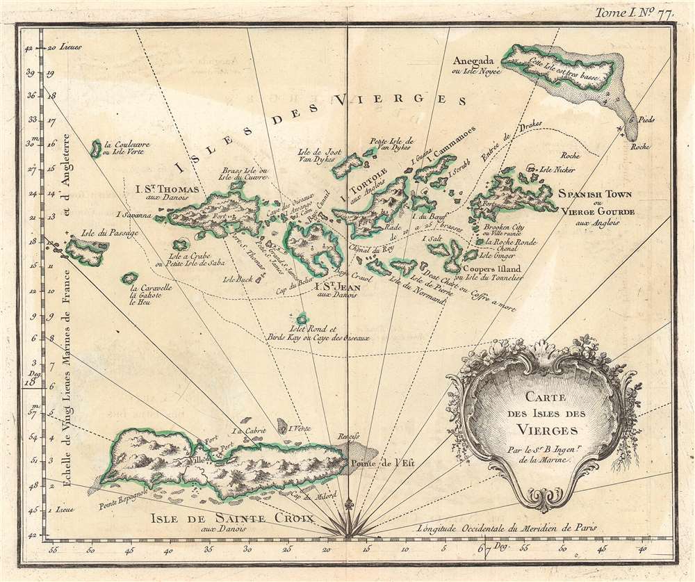 Carte des Isles des Vierges.: Geographicus Rare Antique Maps