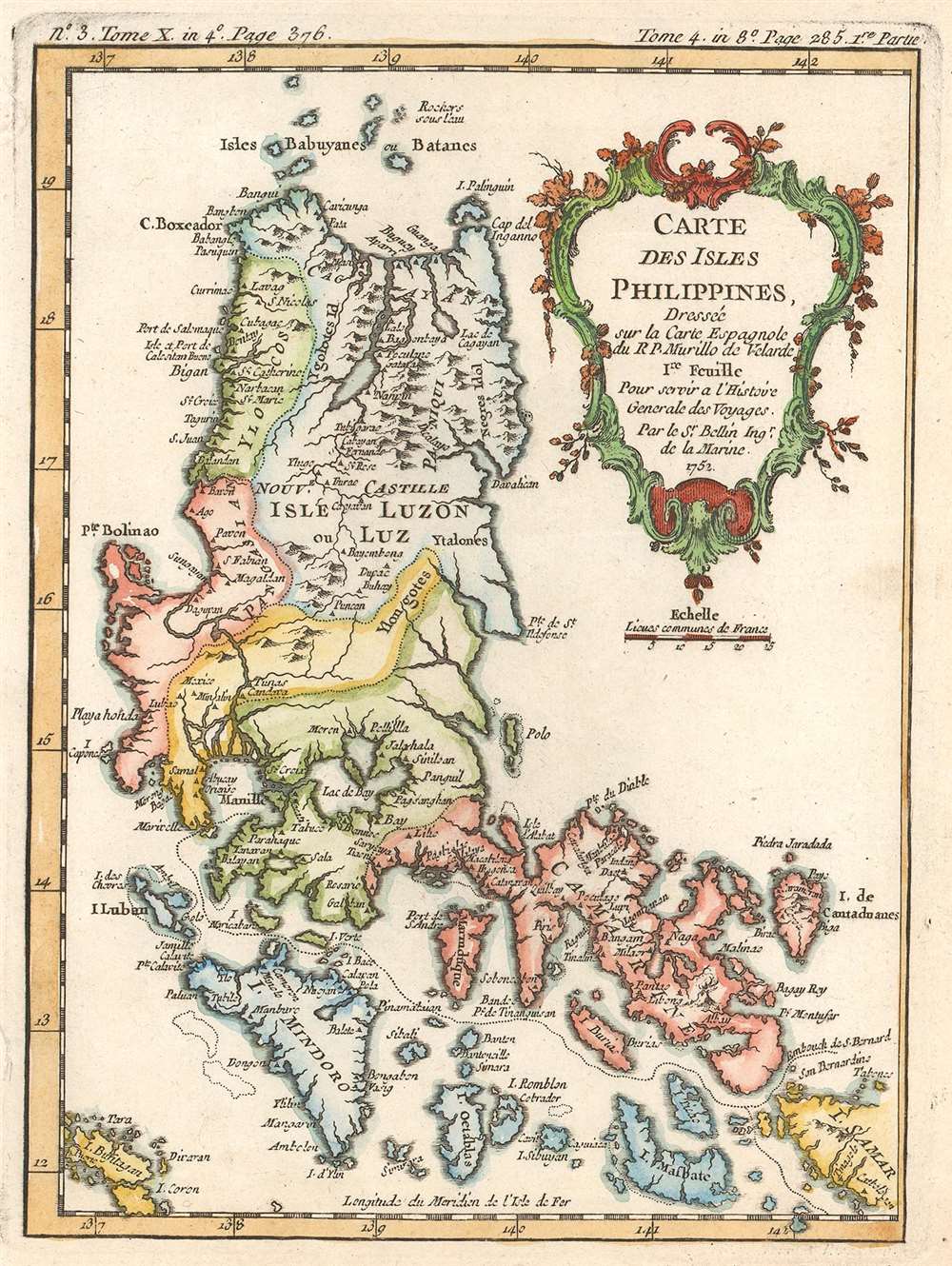 Carte des Isles Philippines. Dressée sur la Carte Espagnole du R.P. Murillo de Velarde. 1re Feuille. Pour servir a l'Histoire Générale des Voyages. - Main View