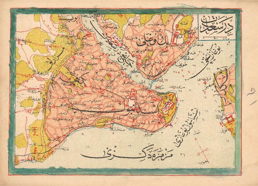 Turkish Plan Of Istanbul And Its Surrounds Geographicus Rare Antique Maps
