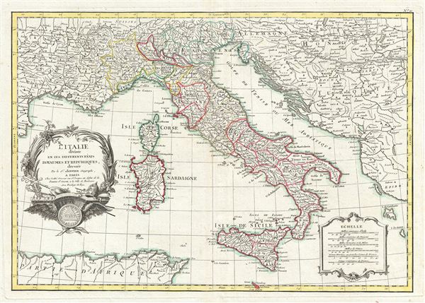 L'Italie divisee en ses differents etats Royaumes et Republiques. - Main View