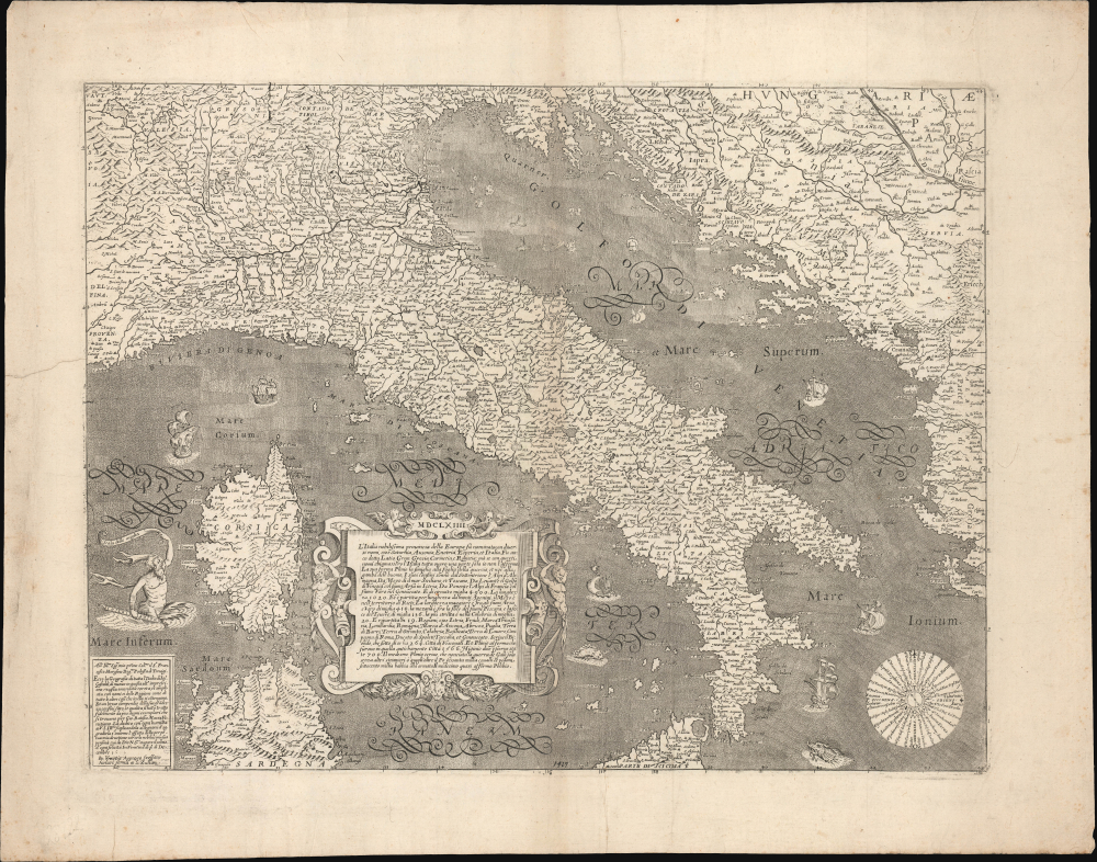 1599 / 1624 Map of Italy (Lafreri Style)
