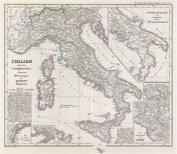 Italien under den Langobarden, nebst den Besitzungen der griechischen Kaiser. - Main View