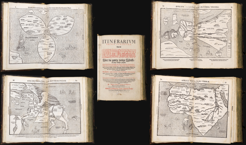 1587 Heinrich Bünting's Biblical Travelogue, With Unique Figural Maps