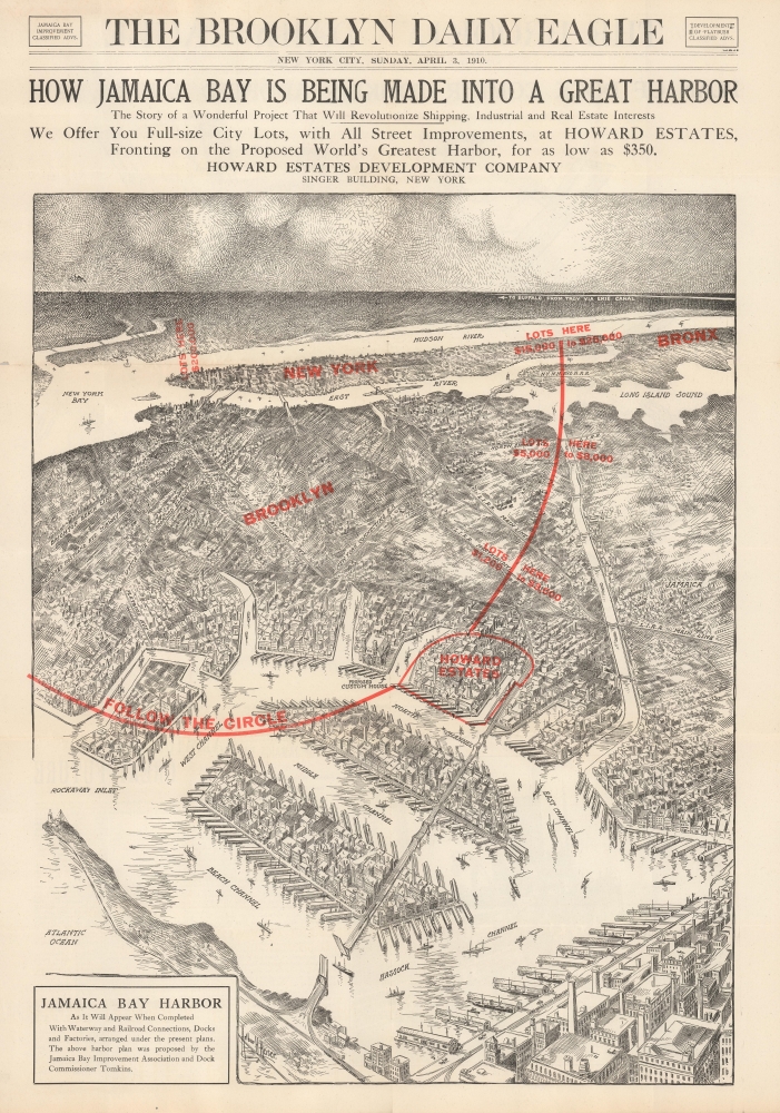 How Jamaica Bay is Being Made into a Great Harbor / Jamaica Bay Harbor / Plan of Dock Comm’r Tomkins. - Main View