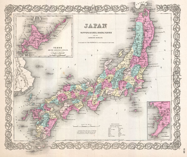 Japan, Nippon, Kiusiu, Sikok, Yesso and the Japanese Kuriles. - Main View