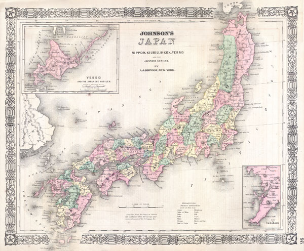 Johnson’s Japan, Nippon, Kiusiu, Sikok, Yesso and the Japanese Kuriles. - Main View