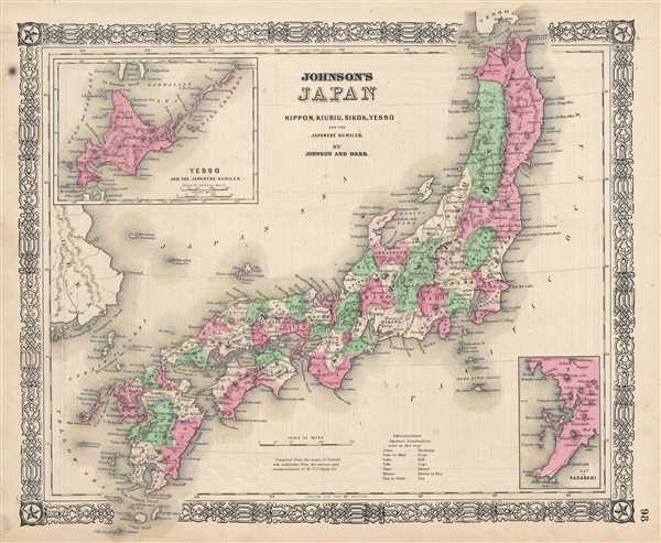 Johnson’s Japan, Nippon, Kiusiu, Sikok, Yesso and the Japanese Kuriles. - Main View