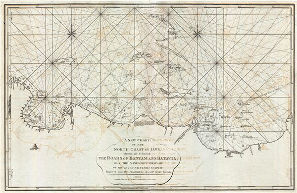 A New Chart of the North Coast of Java, wherein are described The Roads of Bantam and Batavia, from the Manuscript Draught of the Dutch East India Company. - Main View