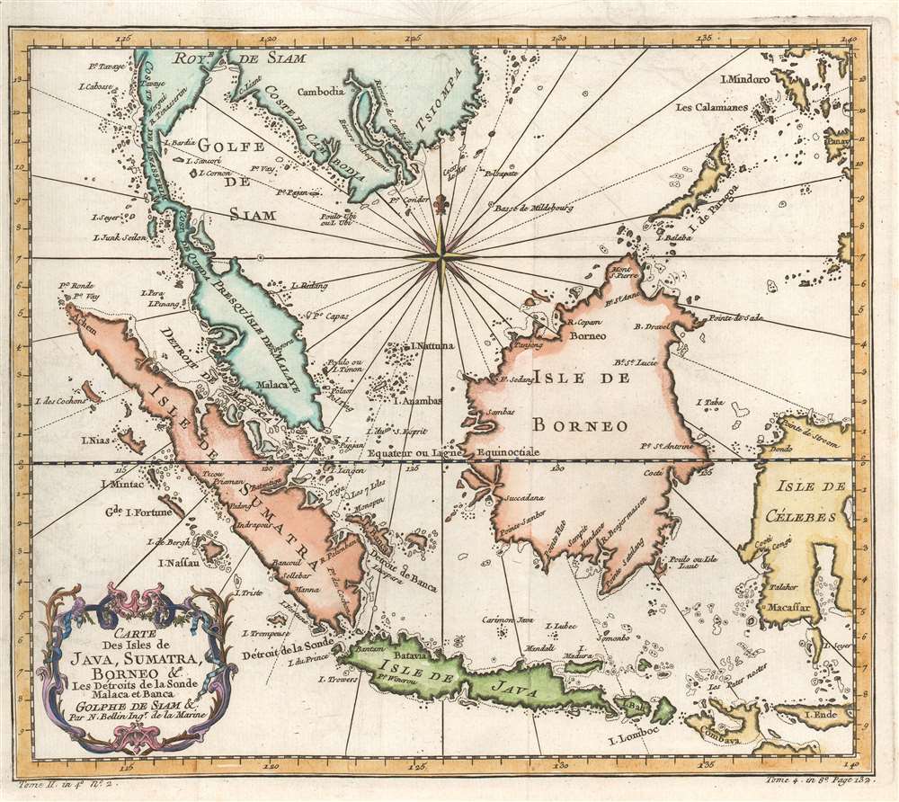 Carte des Isles de Java, Sumatra, Borneo et les détroits de la Sonde Malaca et Banca Golphe de Siam. - Main View