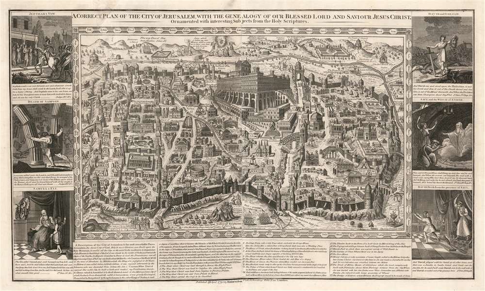A correct Plan of the City of Jerusalem, with the genealogy of Our Blessed Lord and Saviour Jesus Christ. - Main View