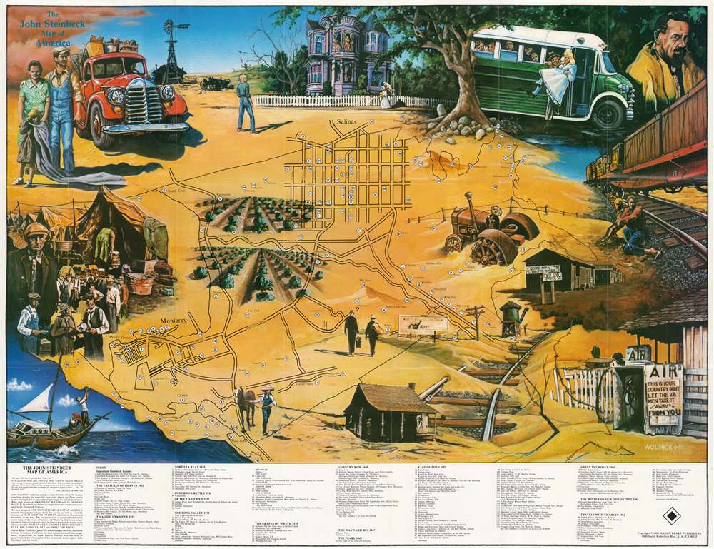 The John Steinbeck Map of America. - Main View