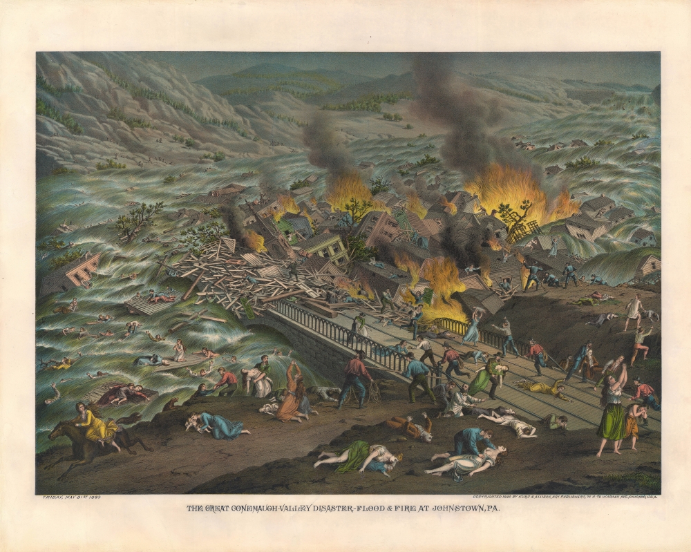 The Great Conemaugh-Valley Disaster, - Flood and Fire at Johnstown, PA. - Main View