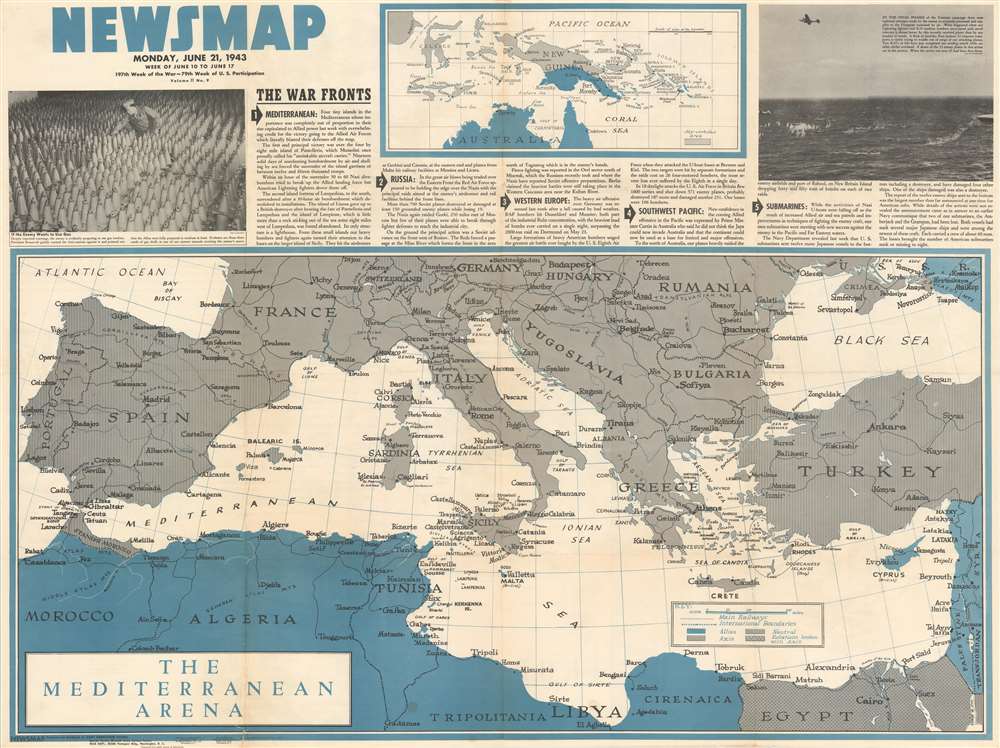 NEWSMAP Monday, June 21, 1943. Week of June 10 to June 17. - Main View