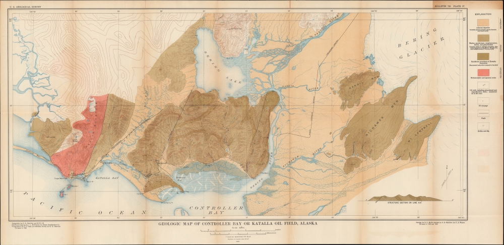 Geologic Map of Controller Bay or Katalla Oil Field, Alaska. - Main View