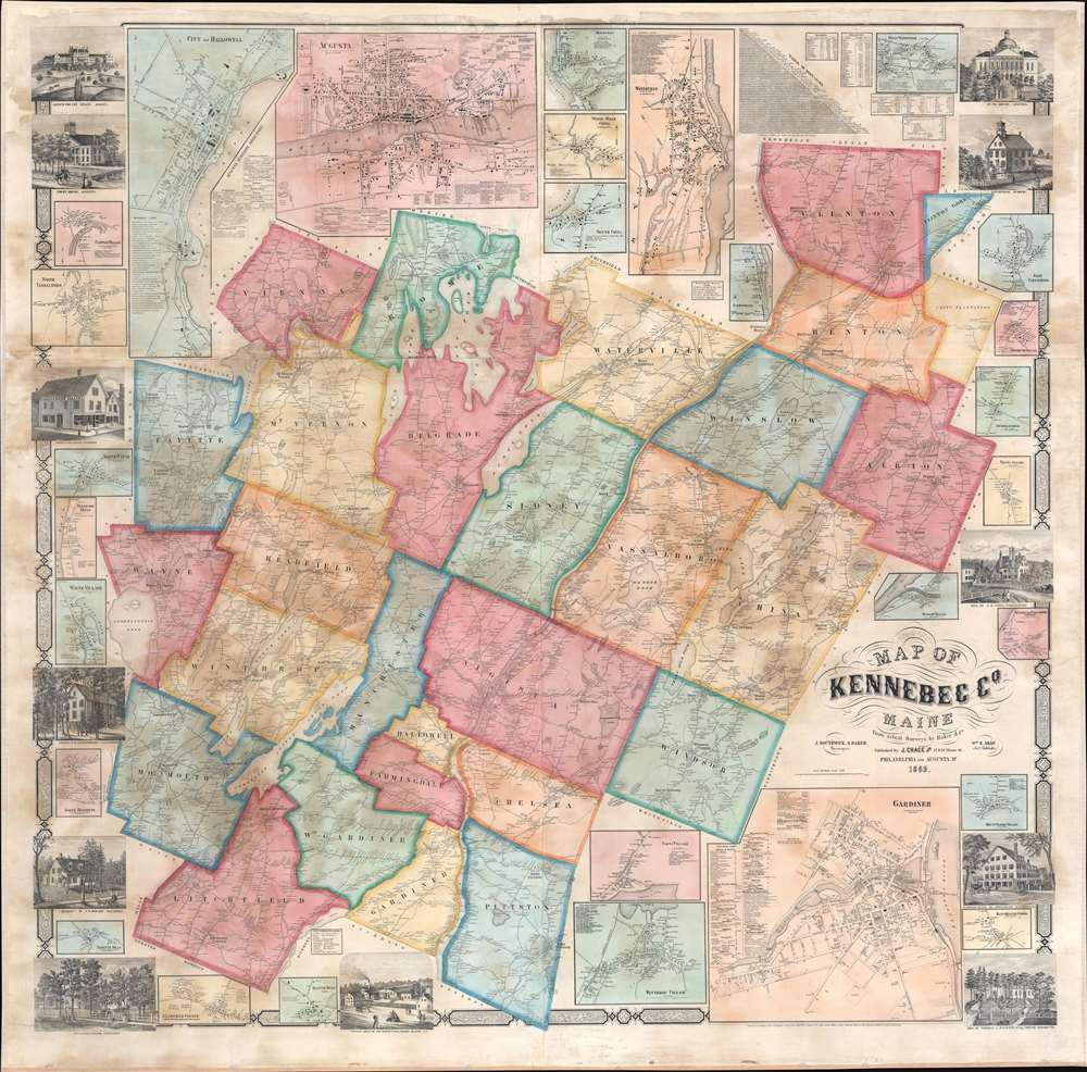 Map of Kennebec County, Maine. - Main View