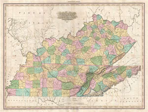 map tennessee and kentucky Kentucky And Tennessee By H S Tanner Geographicus Rare Antique map tennessee and kentucky