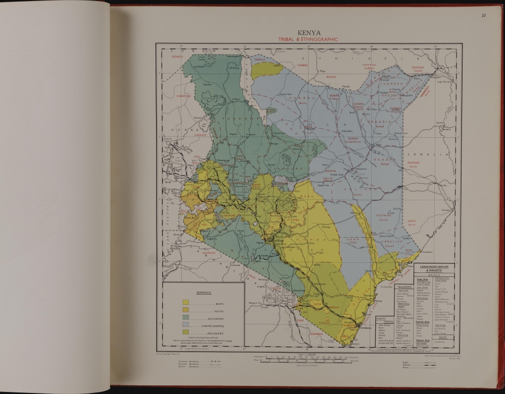 Atlas of Kenya: a comprehensive series of new and authentic maps prepared from the national survey and other governmental sources, with gazetteer and notes on pronunciation and spelling. - Alternate View 7