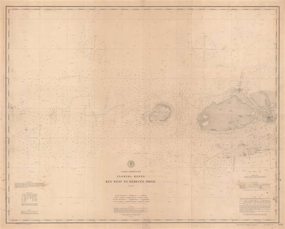 Coast Chart No. 170 Florida Reefs Key West to Rebecca Shoal. - Main View