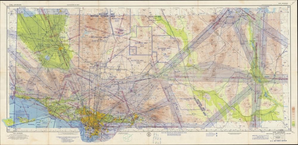 Los Angeles Sectional Aeronautical Chart. 43rd Edition. U. S. Air Force Edition. - Main View