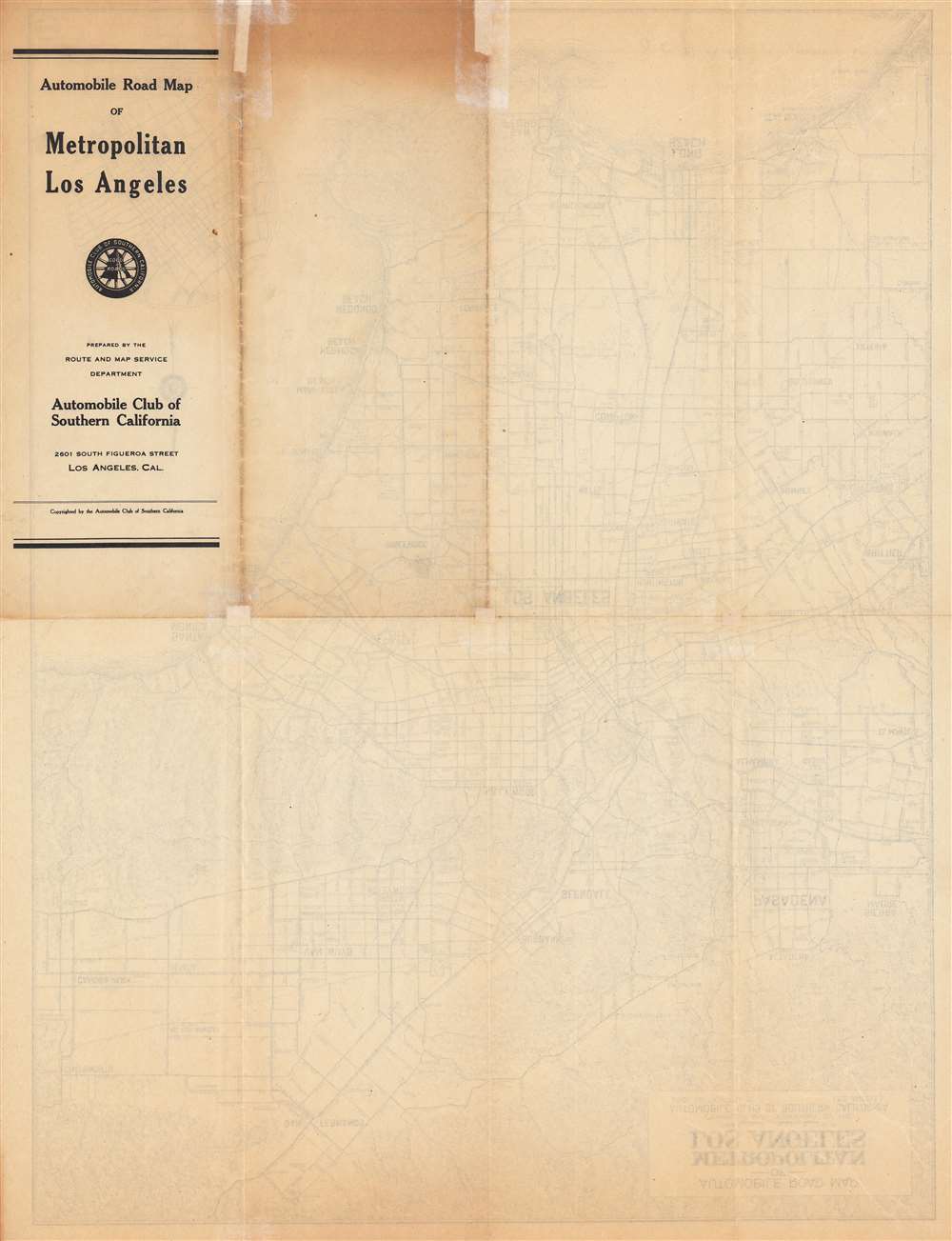 Automobile road map of metropolitan Los Angeles. - Alternate View 1