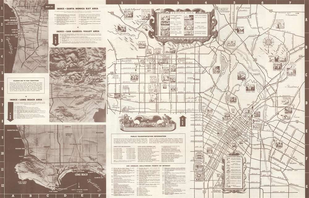 Discovery and Sightseeing Map Los Angeles City and County for Service Men and Women. - Alternate View 1