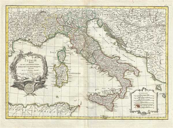 L'Italie divisee en ses differents etats Royaumes et Republiques. - Main View