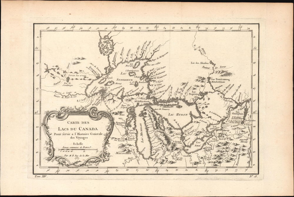 Carte des Lacs du Canada. - Main View